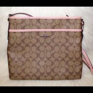 Coach brown & pink crossbody, new!